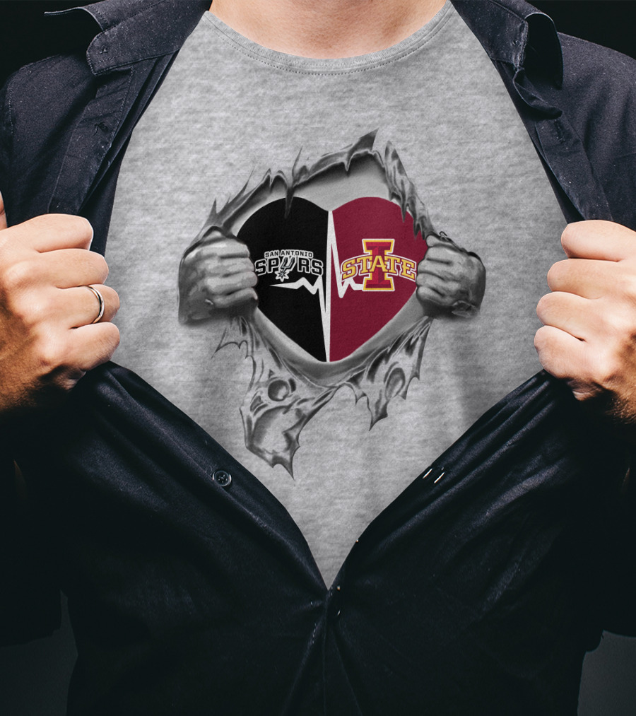 San Antonio Spurs Iowa State Heart T-Shirt
