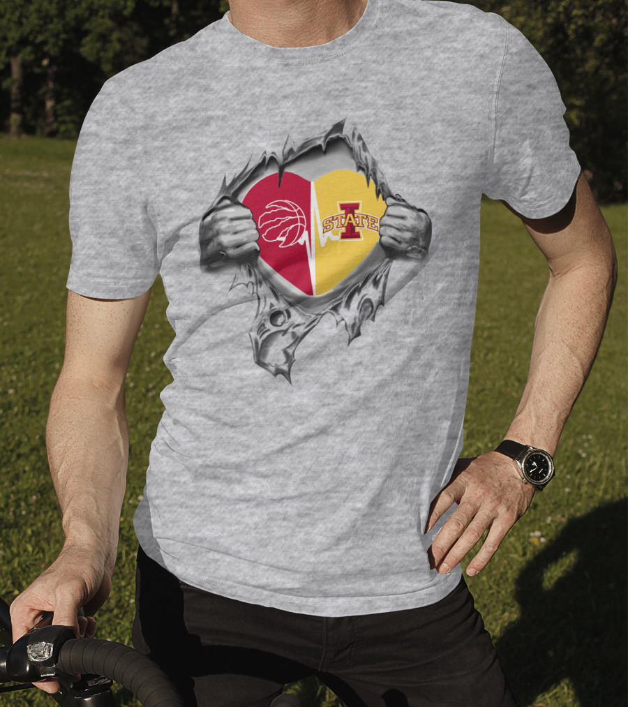 Iowa State Toronto Raptors Heart T-Shirt