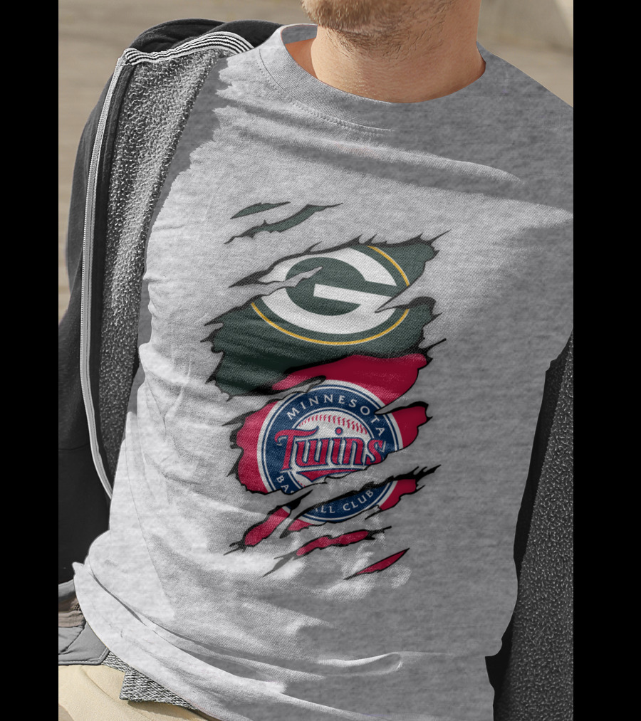 Minnesota Twins Baseball Club Green Bay Packers T-Shirt