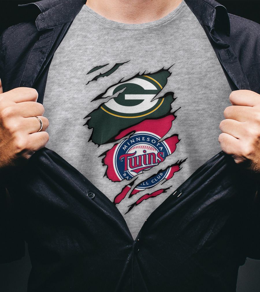 Minnesota Twins Baseball Club Green Bay Packers T-Shirt