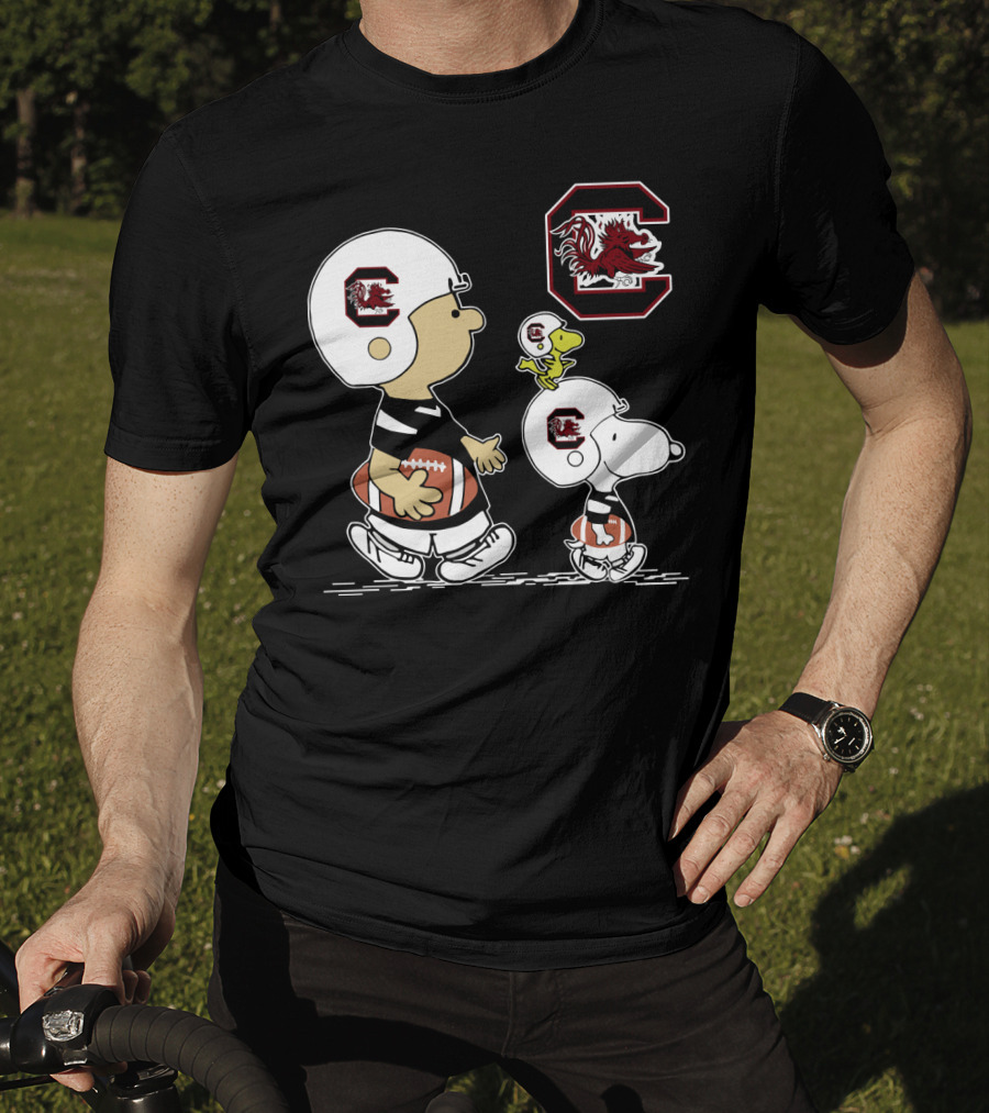 South Carolina Gamecocks Helmet Football Characters Peanuts T-Shirt