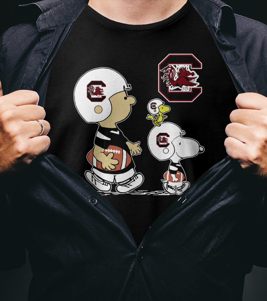South Carolina Gamecocks Helmet Football Characters Peanuts T-Shirt