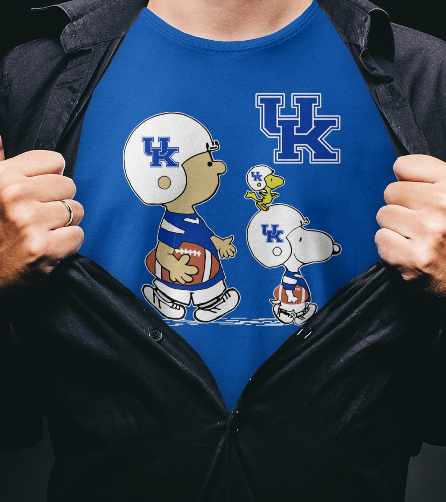 Kentucky Wildcats Peanuts Football Characters UK T-Shirt