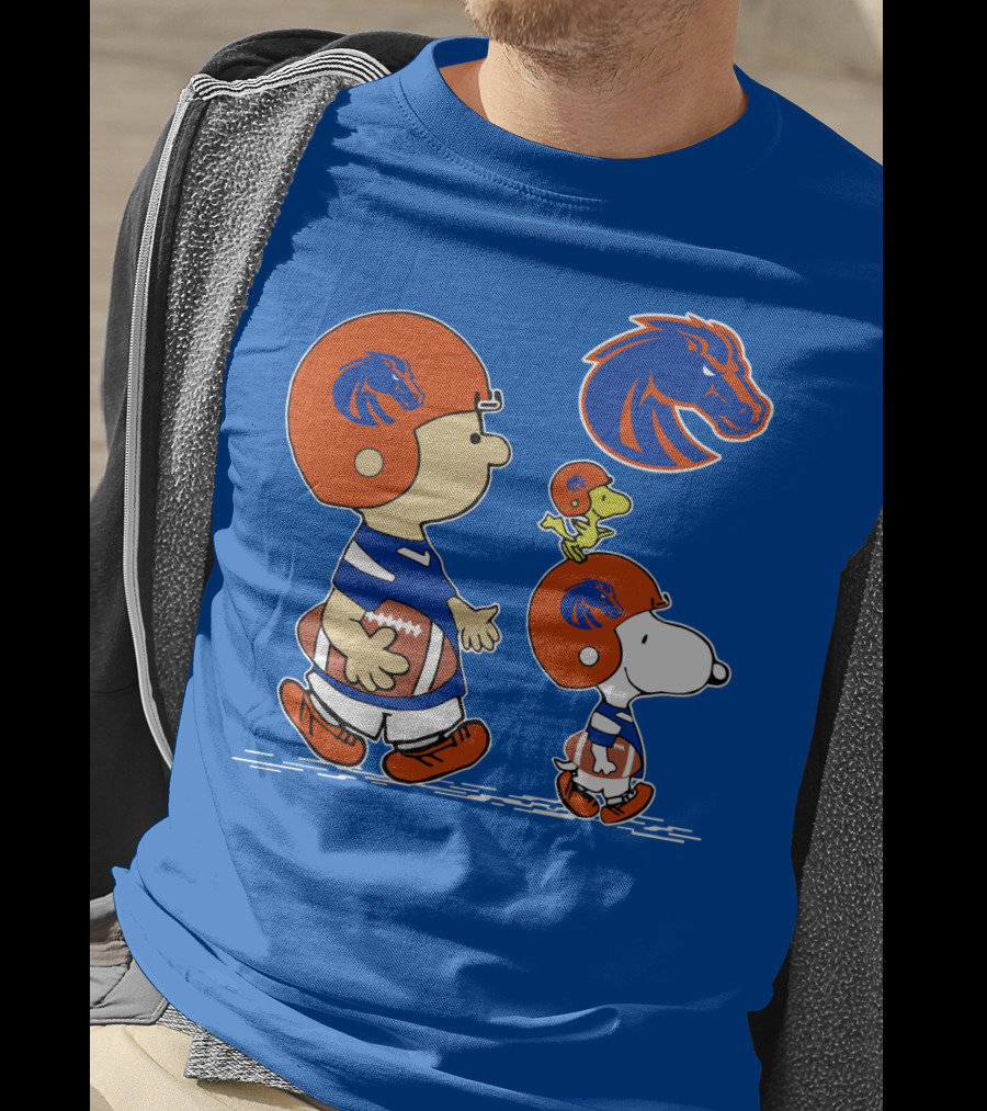 Boise State Broncos Football Characters With Helmets And Mascot T-Shirt