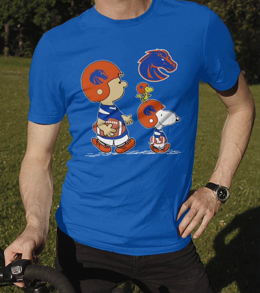 Boise State Broncos Football Characters With Helmets And Mascot T-Shirt