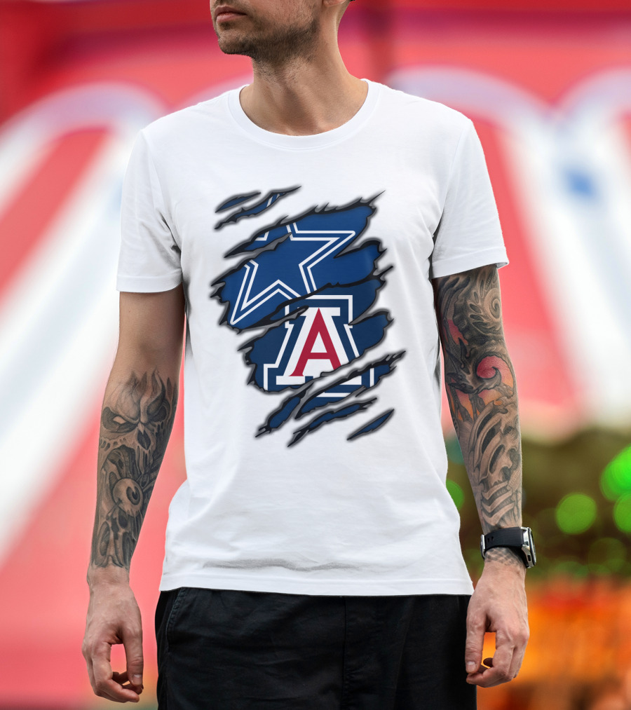 Dallas Cowboys Arizona Wildcats Torn Ripped Claw T-Shirt