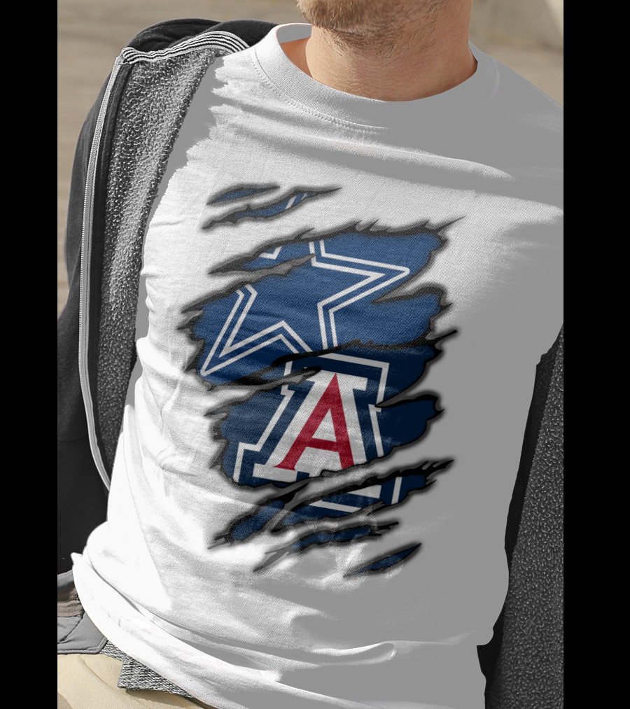 Dallas Cowboys Arizona Wildcats Torn Ripped Claw T-Shirt