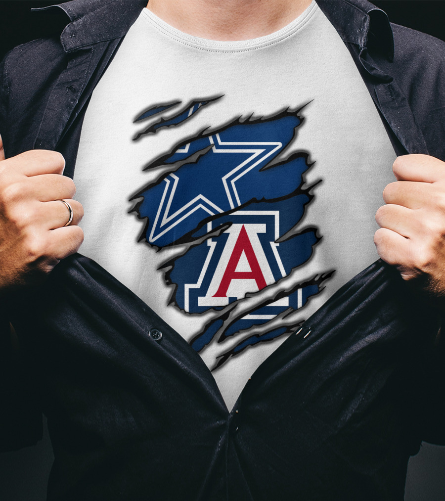 Dallas Cowboys Arizona Wildcats Torn Ripped Claw T-Shirt
