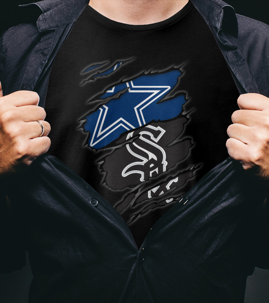 Dallas Cowboys And Chicago White Sox Dual Logo Collaboration T-Shirt