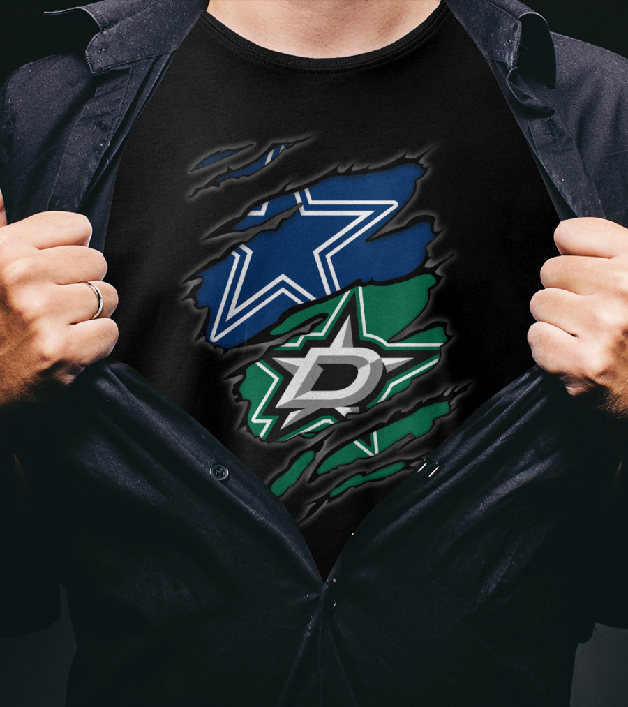 Dallas Cowboys And Stars Logo Fusion T-Shirt