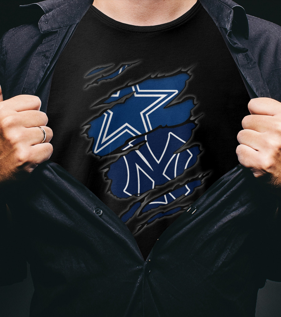 Cowboys Yankees Star And NY Logo Fusion T-Shirt
