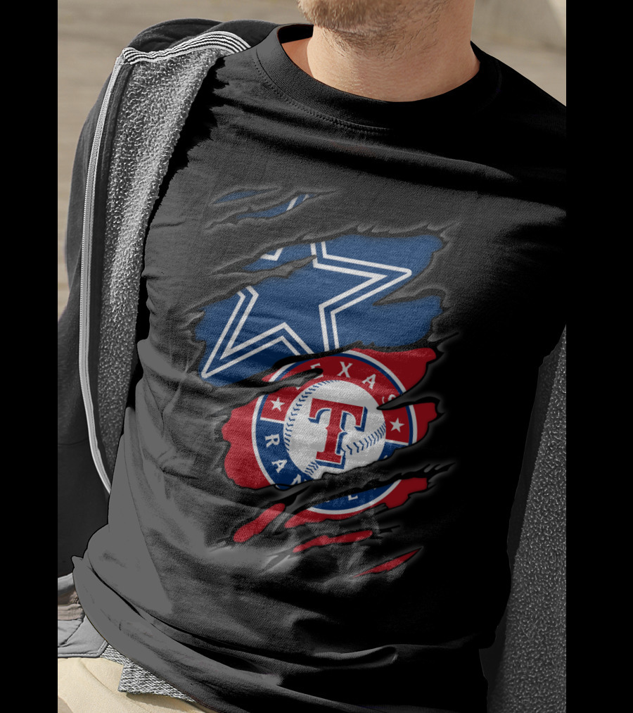 Dallas Cowboys And Texas Rangers Logos Fusion T-Shirt