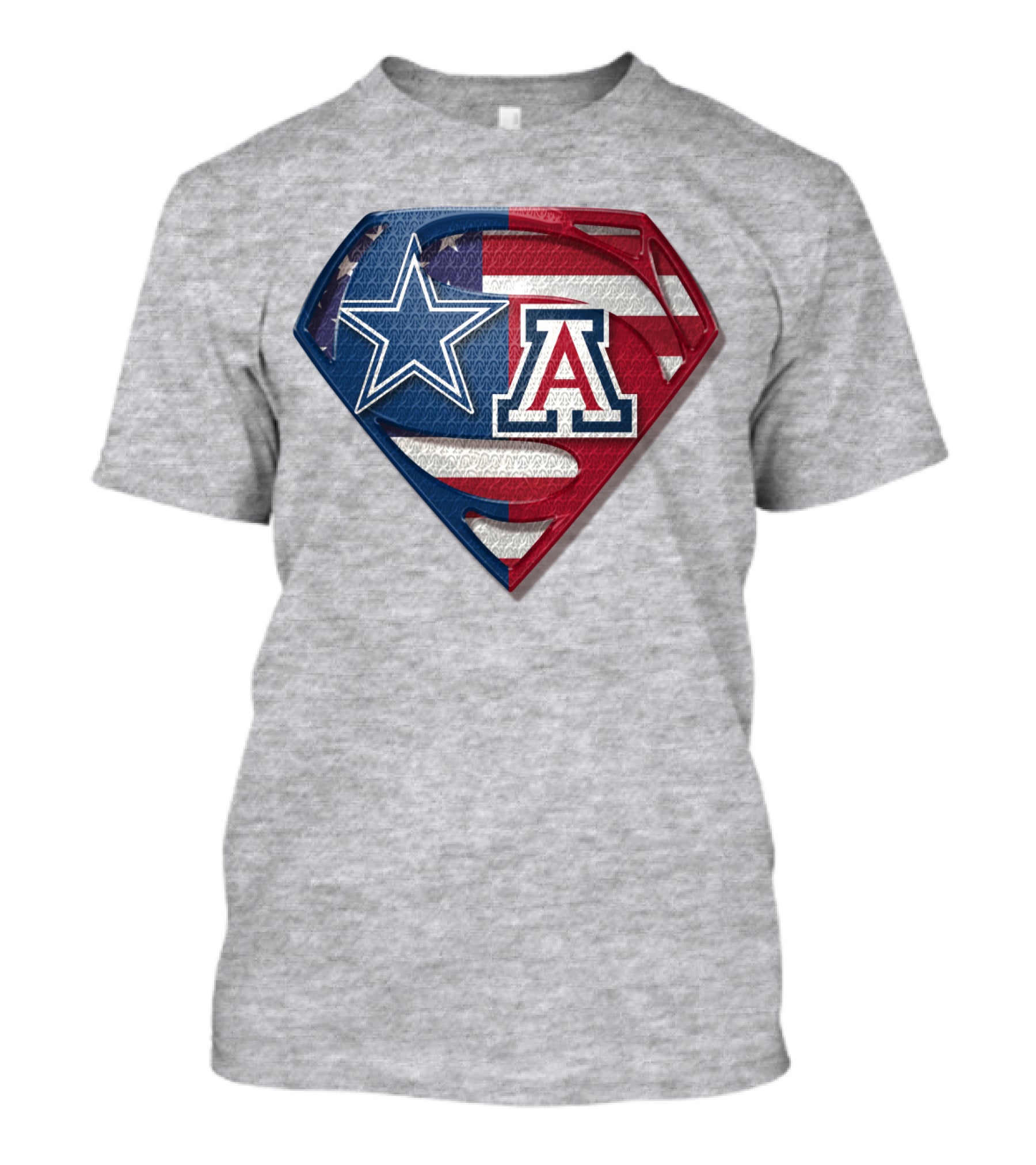 Dallas Cowboys Arizona Wildcats Superman Logo American Flag T-Shirt