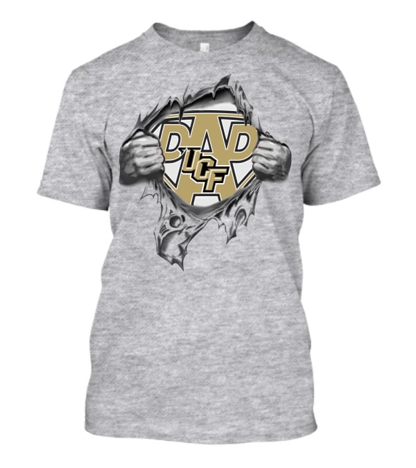 UCF Dad Superhero Theme With Torn Look T-Shirt