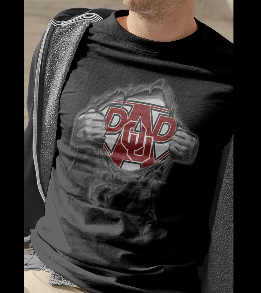 Sooners Dad OU Superhero Emblem T-Shirt