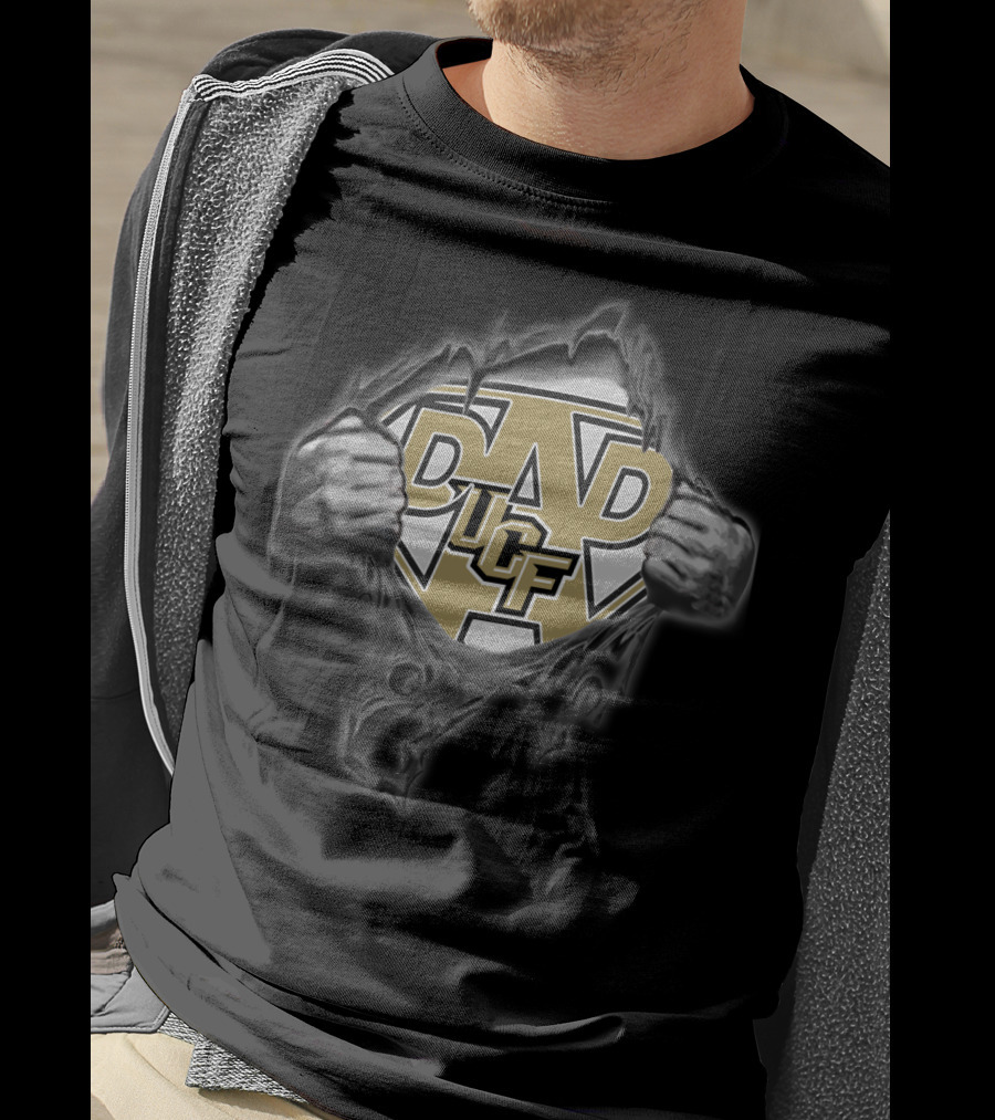 UCF Knights Super Dad Logo With Bold Letters And Strong Hands T-Shirt