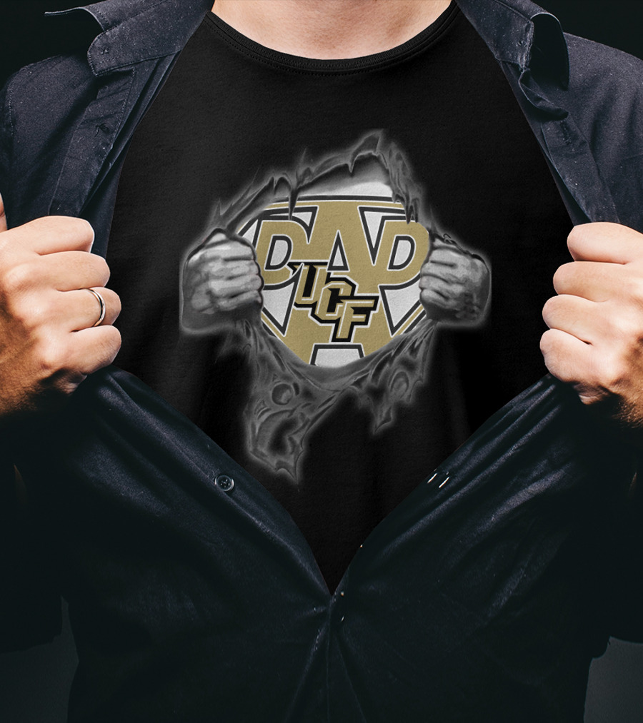 UCF Knights Super Dad Logo With Bold Letters And Strong Hands T-Shirt