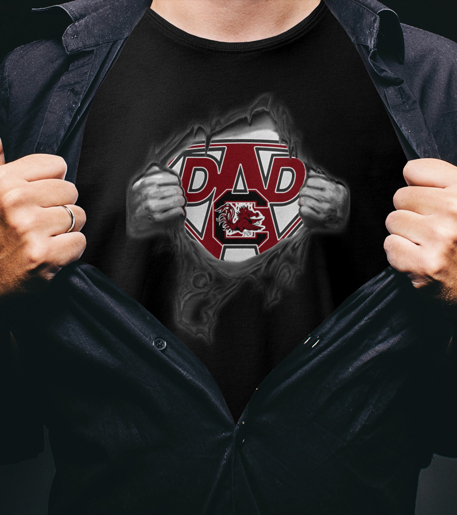 Dad Gamecocks Super Dad Logo Emblem T-Shirt
