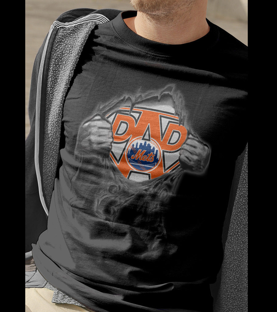 New York Mets Dad Superhero T-Shirt