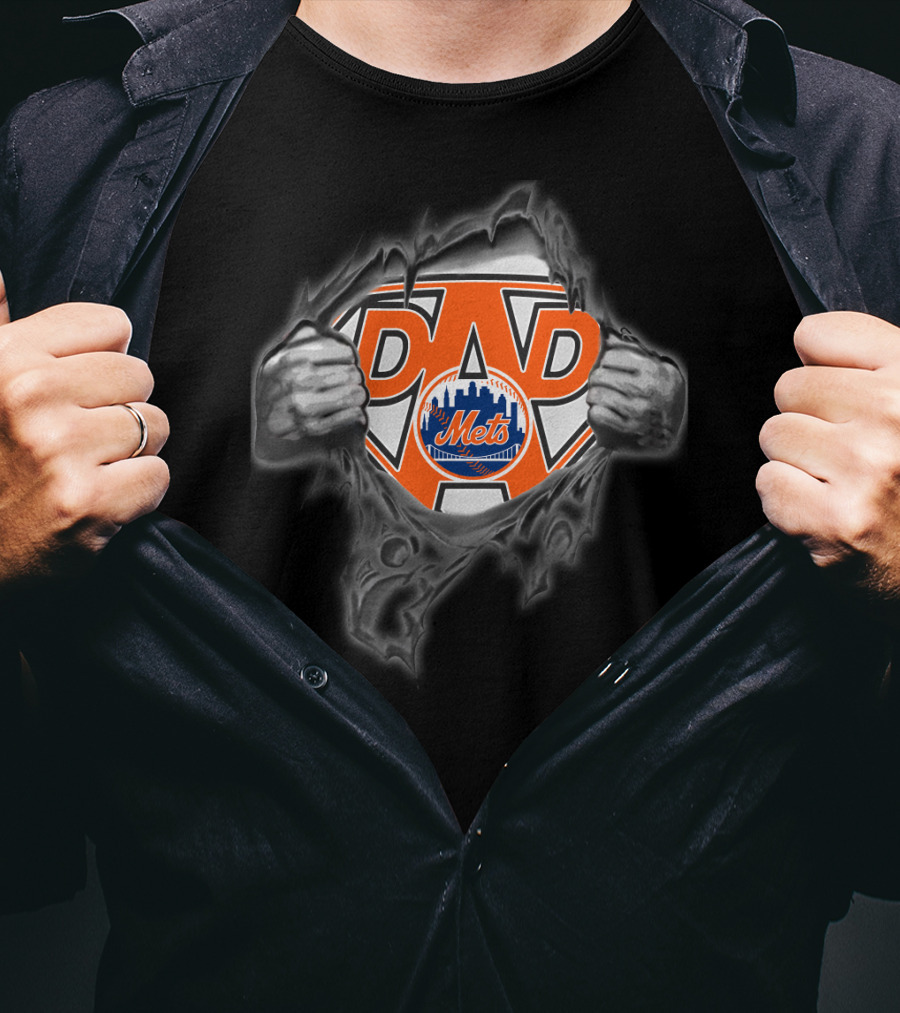 New York Mets Dad Superhero T-Shirt