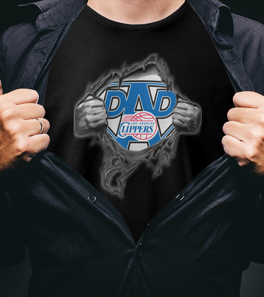 Los Angeles Clippers Super Dad Logo Rip Effect T-Shirt
