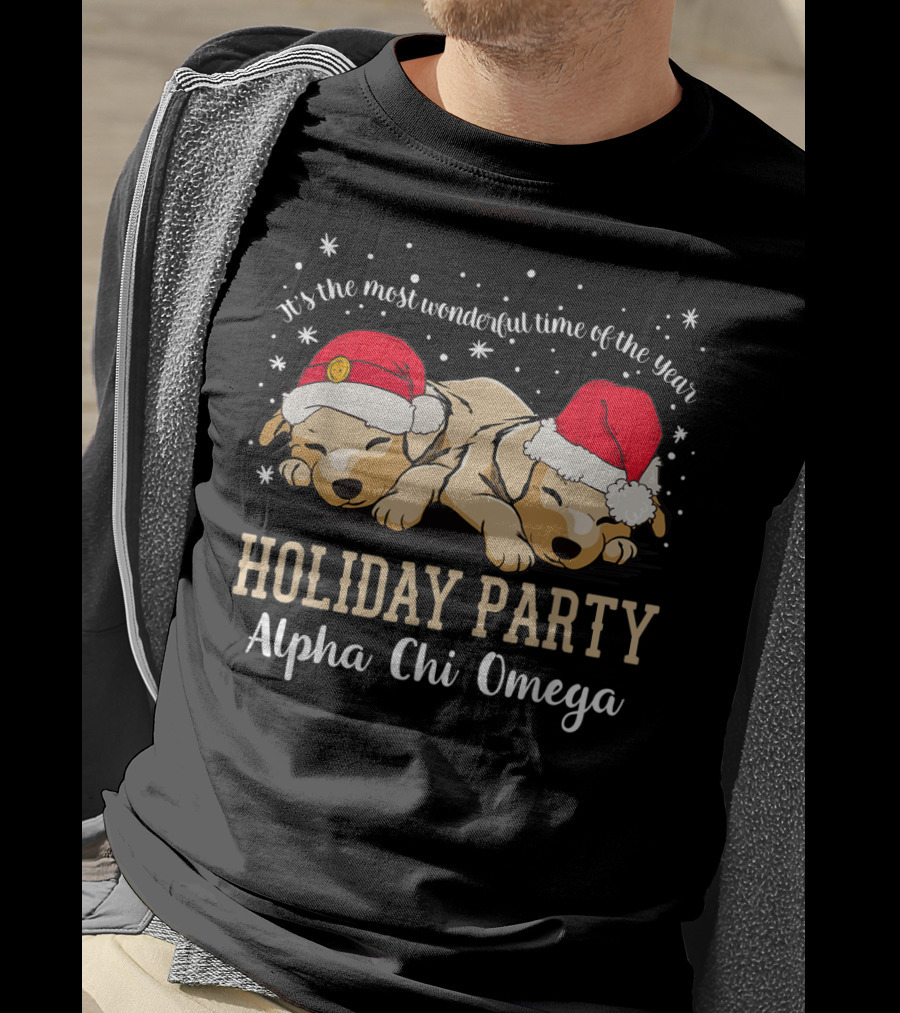 Alpha Chi Omega Holiday Party It's The Most Wonderful Time Of The Year T-Shirt