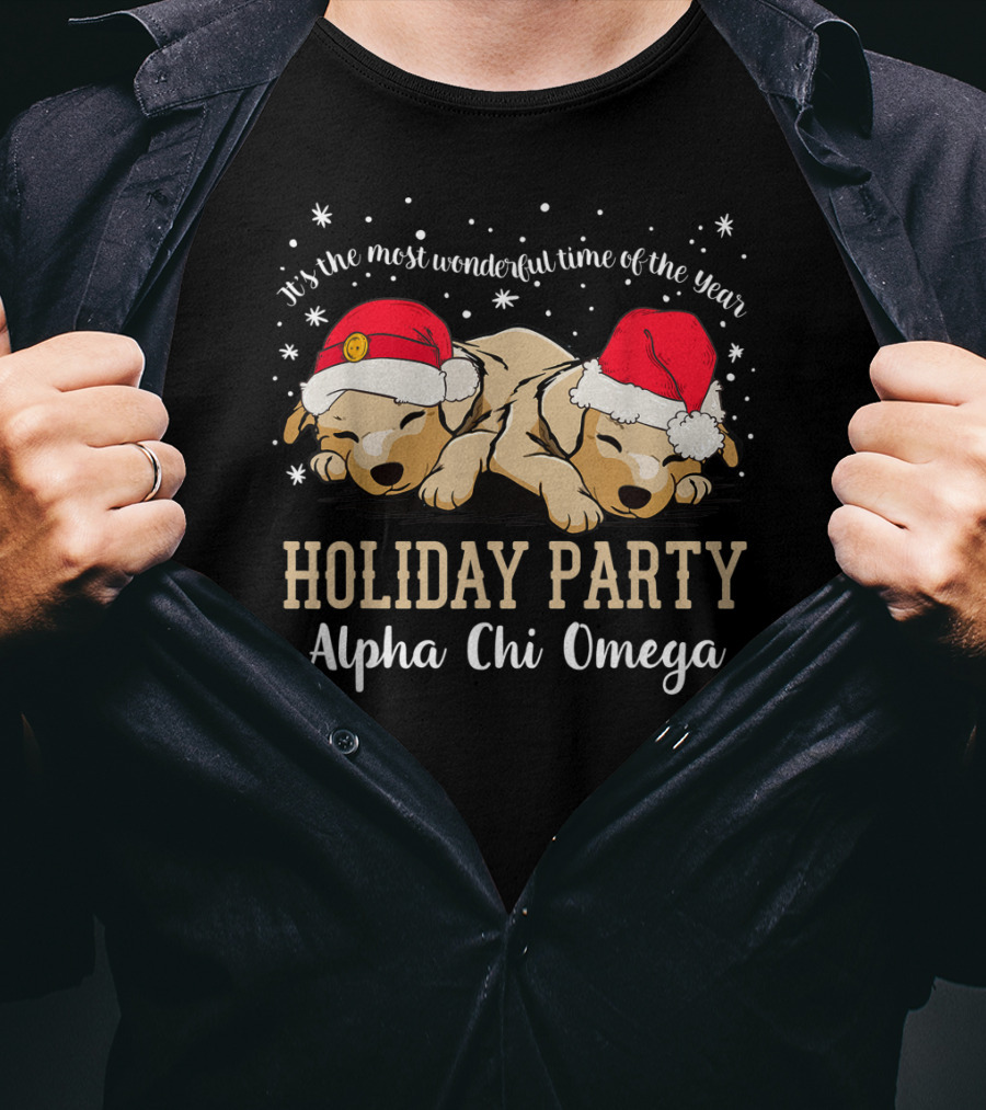 Alpha Chi Omega Holiday Party It's The Most Wonderful Time Of The Year T-Shirt