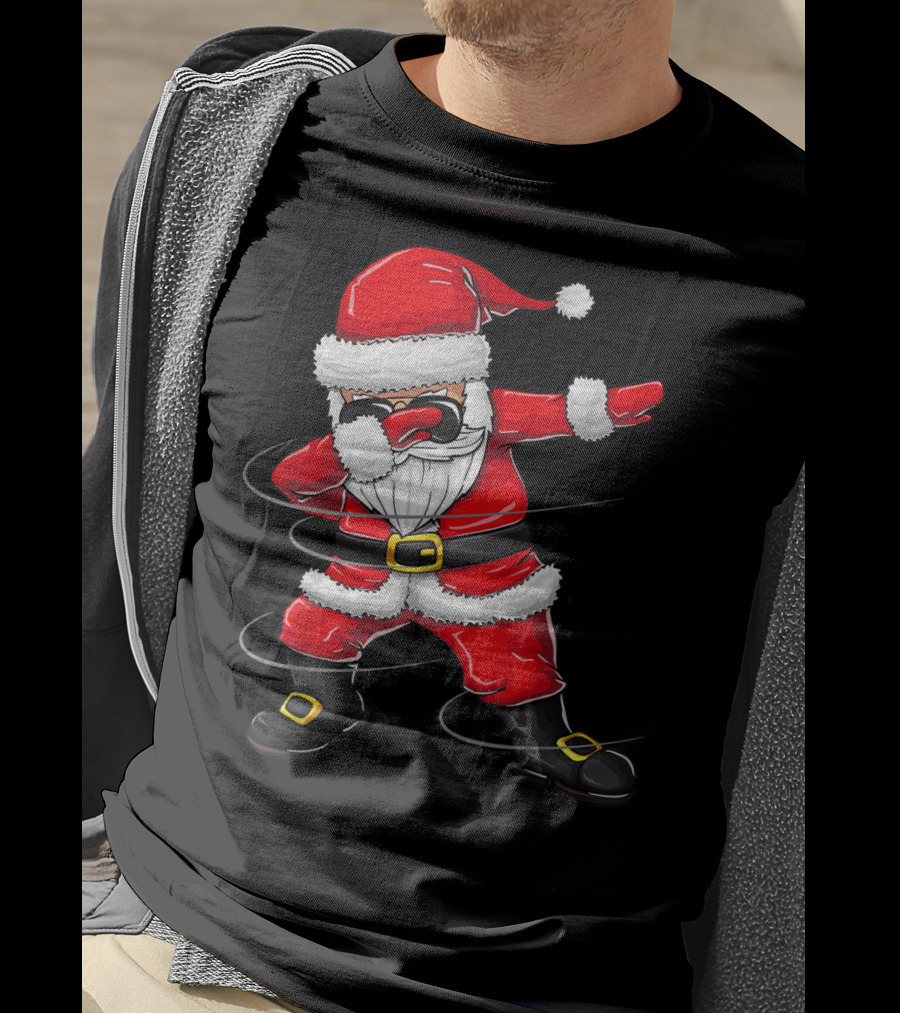 Christmas Dabbing Santa Boy Girl Santa Dab Pose T-Shirt