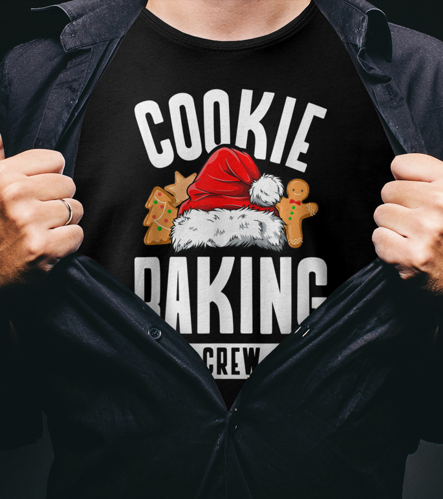 Cookie Baking Crew Christmas Santa Hat Gingerbread Family T-Shirt