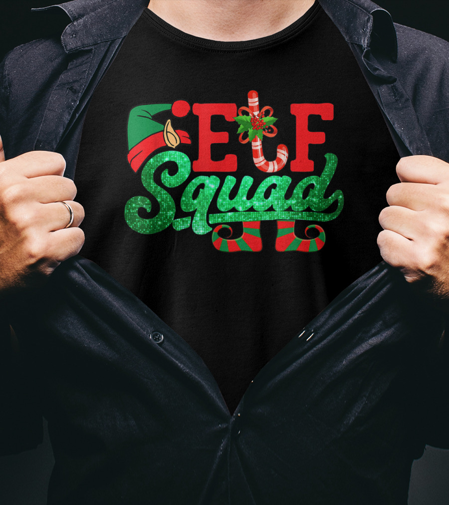 Elf Squad Funny Family Matching Christmas Holiday T-Shirt