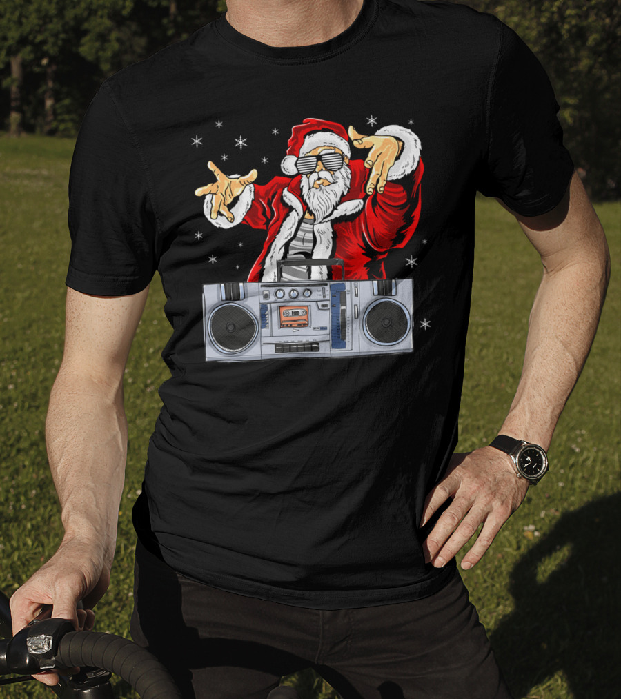 Santa Claus DJ Hip Hop Boombox T-Shirt