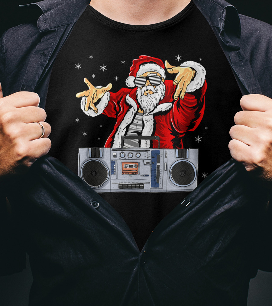 Santa Claus DJ Hip Hop Boombox T-Shirt