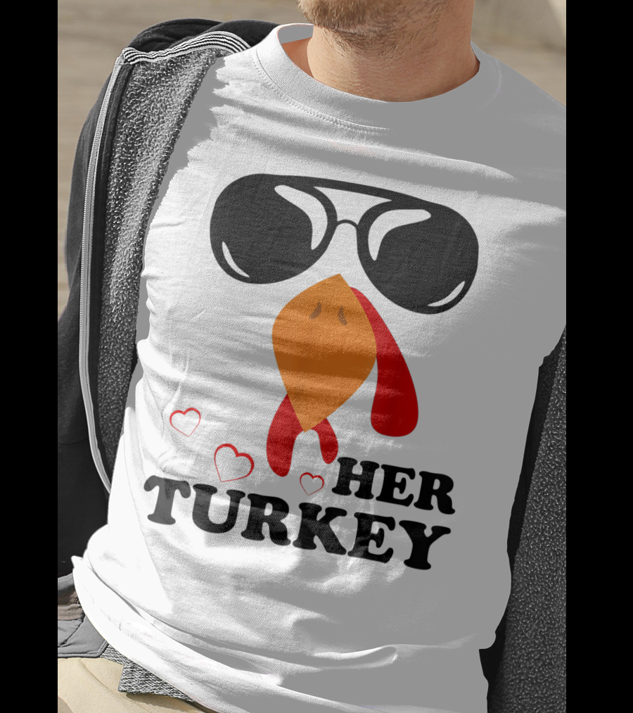 Her Turkey Funny Men's Matching Thanksgiving T-Shirt