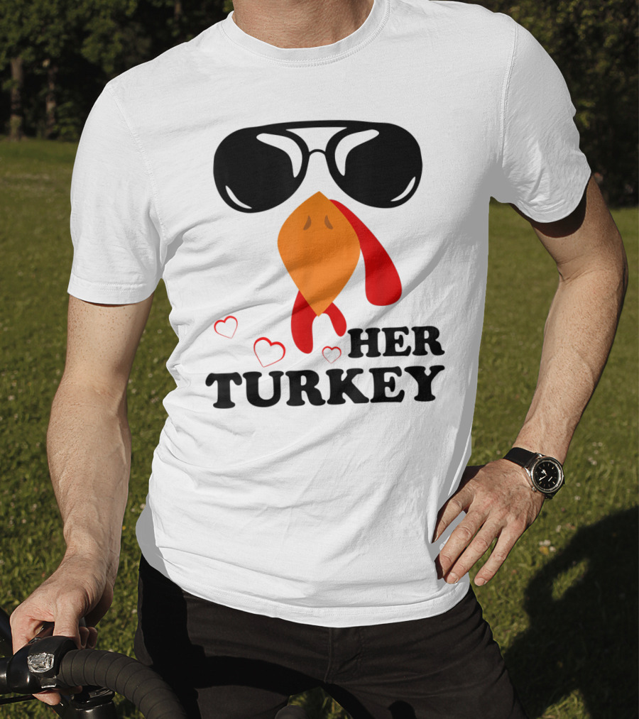 Her Turkey Funny Men's Matching Thanksgiving T-Shirt