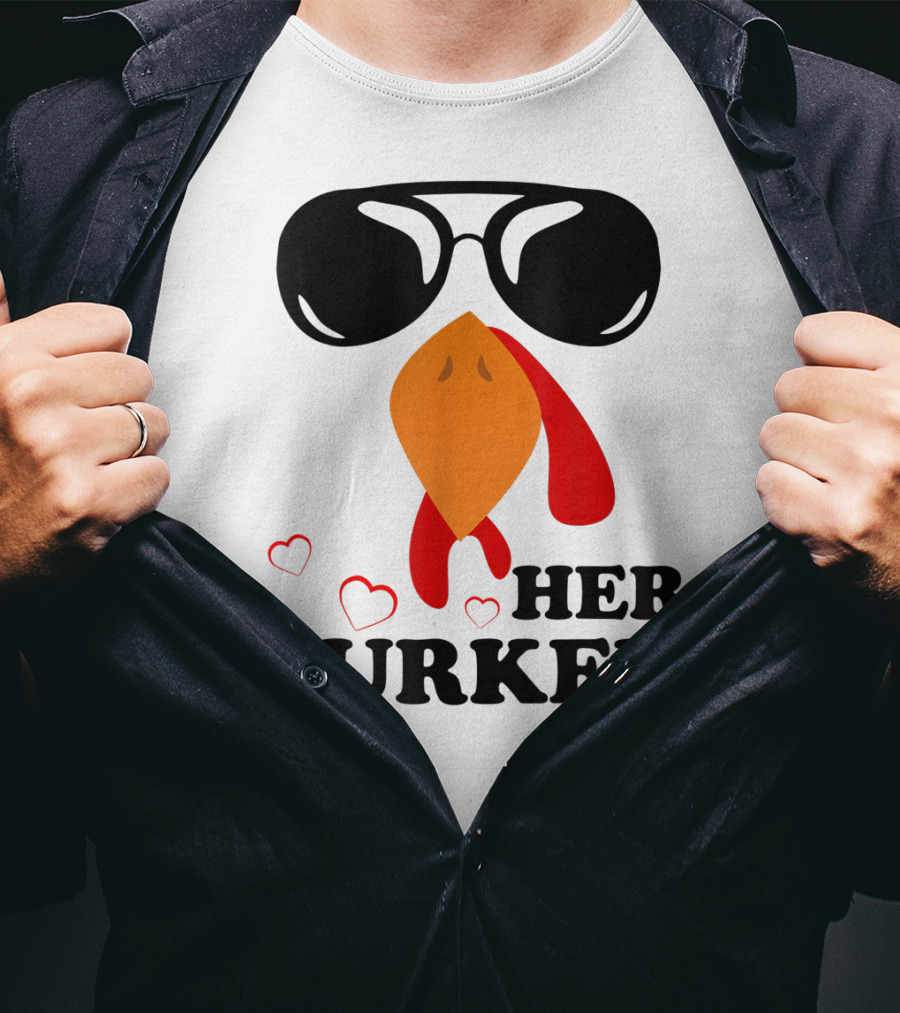 Her Turkey Funny Men's Matching Thanksgiving T-Shirt
