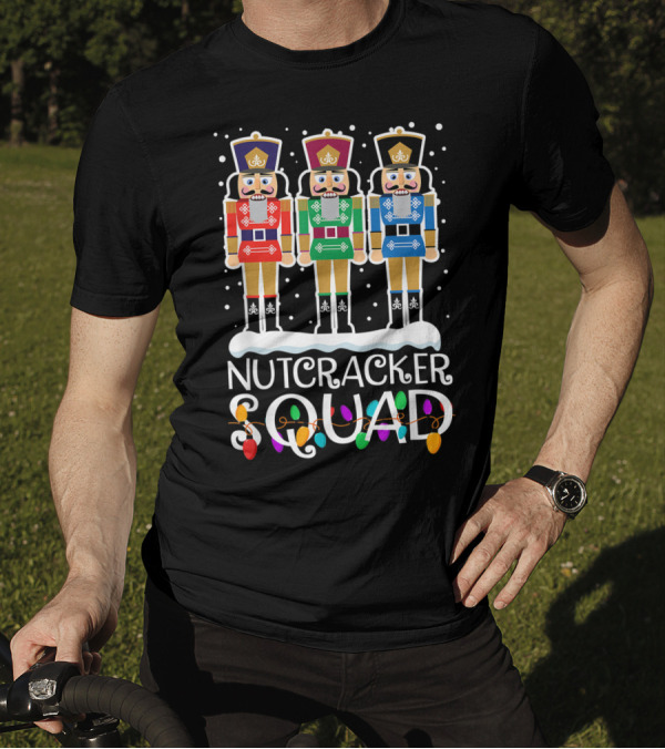 Nutcracker Squad Holiday Ballet Dance Christmas Lights T-Shirt