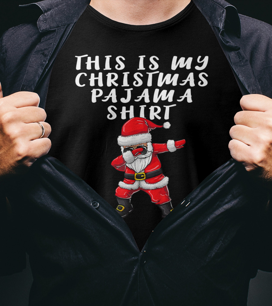 This Is My Christmas Pajama Shirt Santa Dabbing T-Shirt