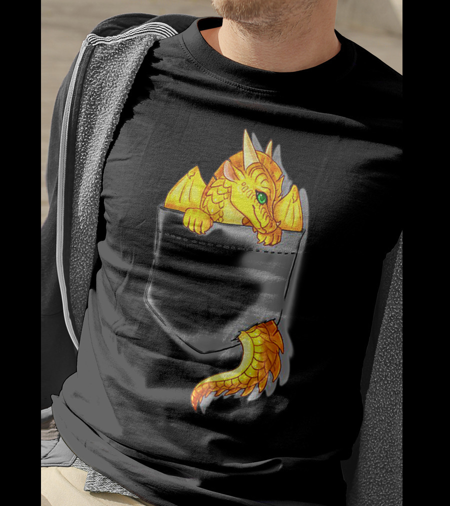 Wings Of Fire Pocket Sunny Dragon Bright Gold Character T-Shirt