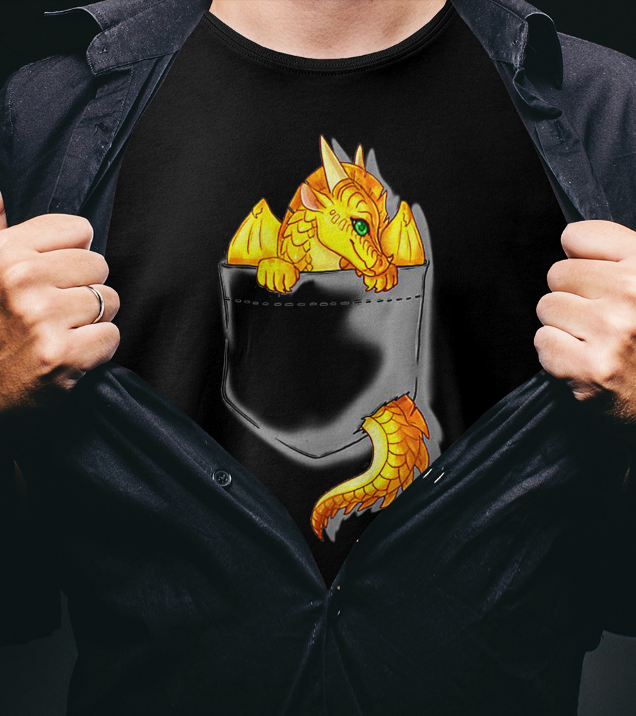 Wings Of Fire Pocket Sunny Dragon Bright Gold Character T-Shirt