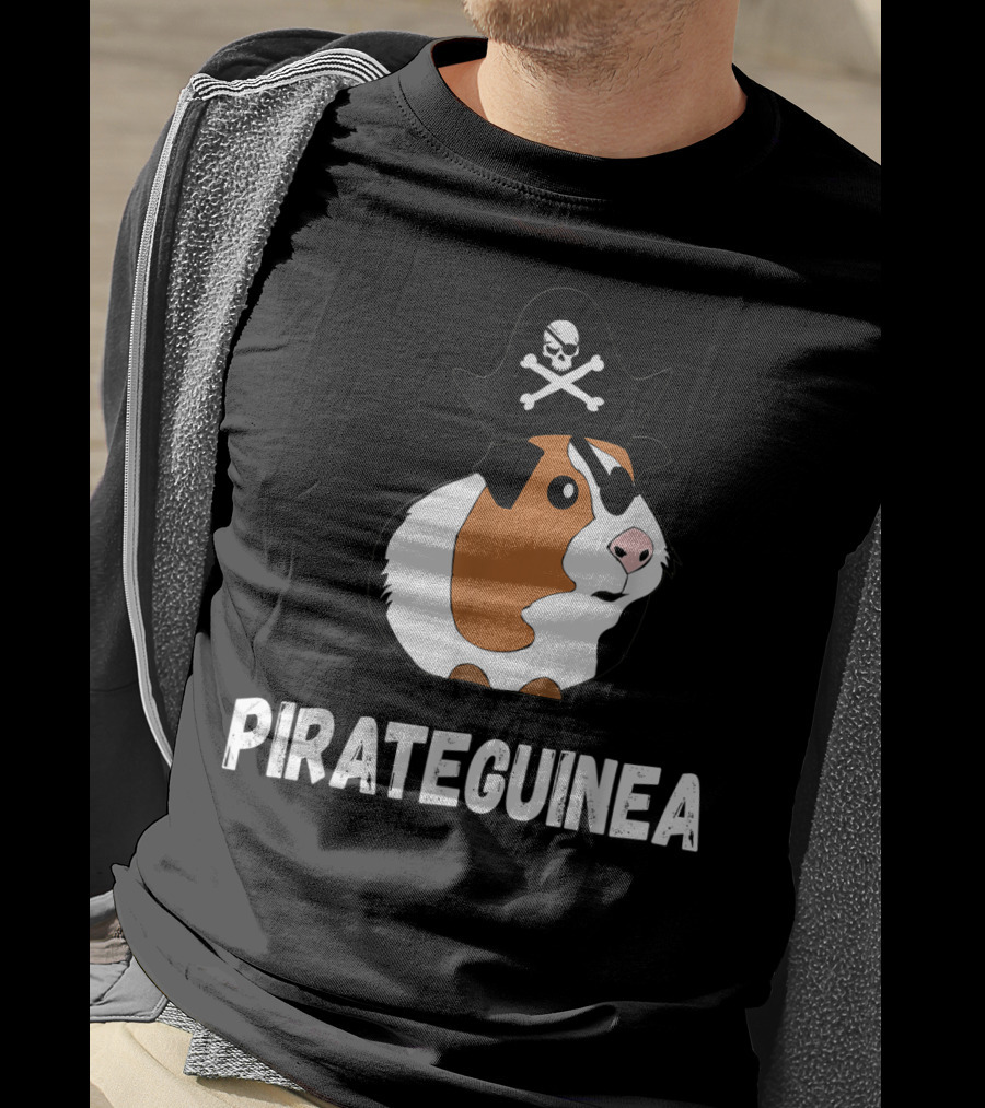 PIRATEGUINEA Captain Guinea Pigs Sails Of Sea Skeleton Pets T-Shirt