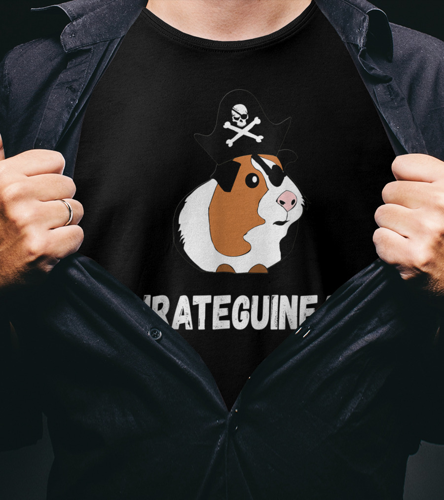 PIRATEGUINEA Captain Guinea Pigs Sails Of Sea Skeleton Pets T-Shirt