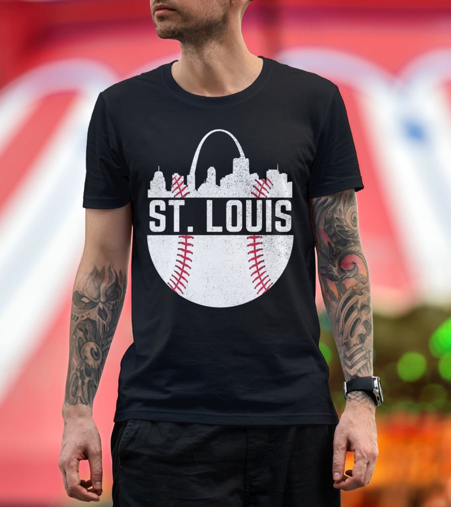 St Louis Baseball Skyline Arch T-Shirt
