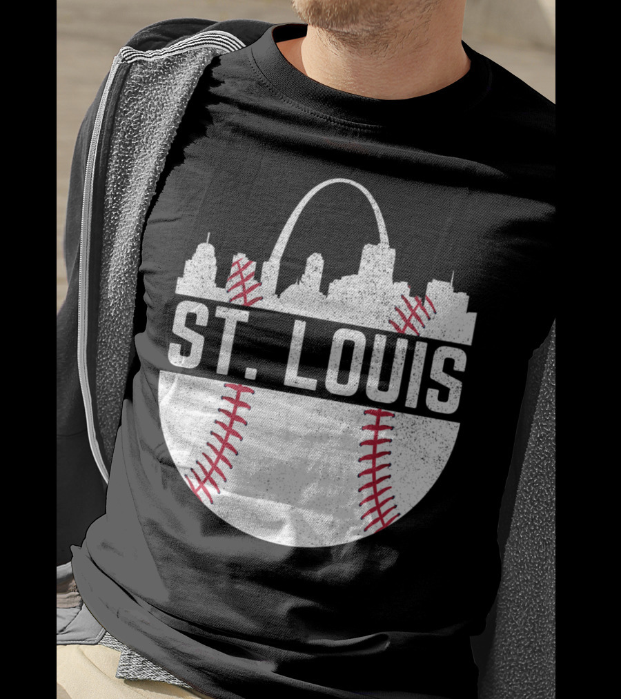 St Louis Baseball Skyline Arch T-Shirt