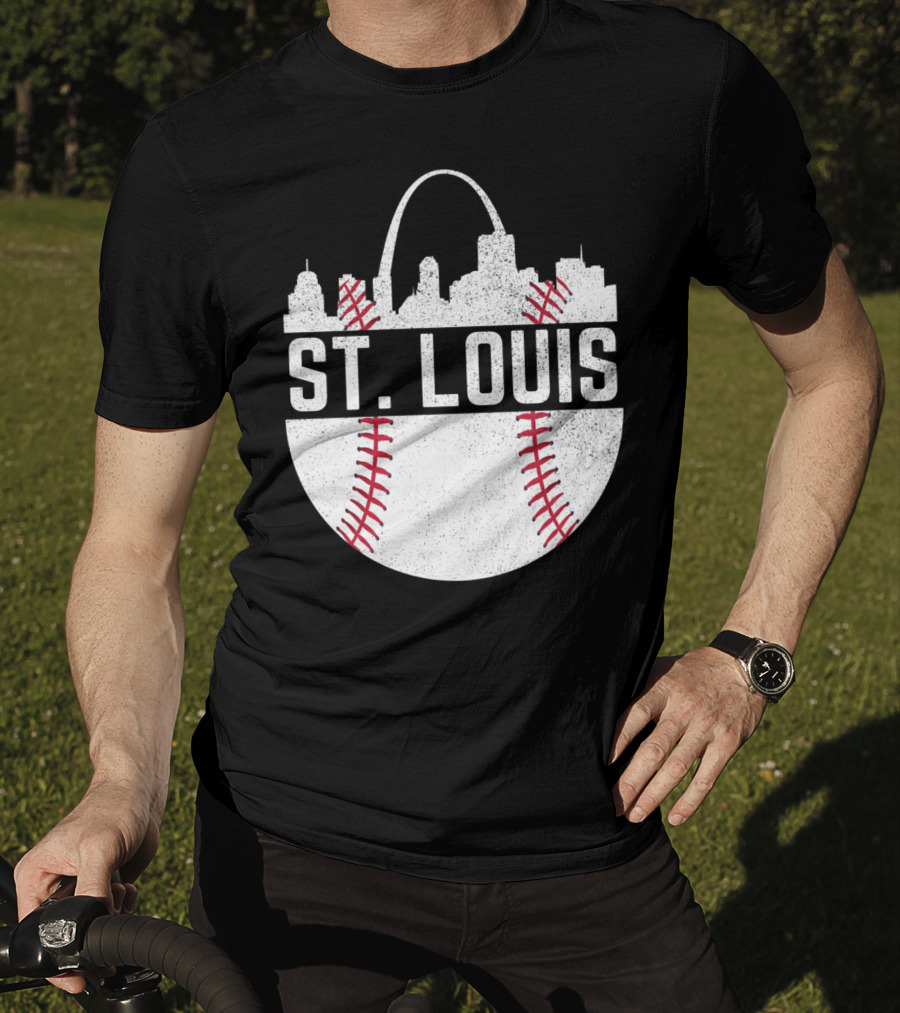St Louis Baseball Skyline Arch T-Shirt