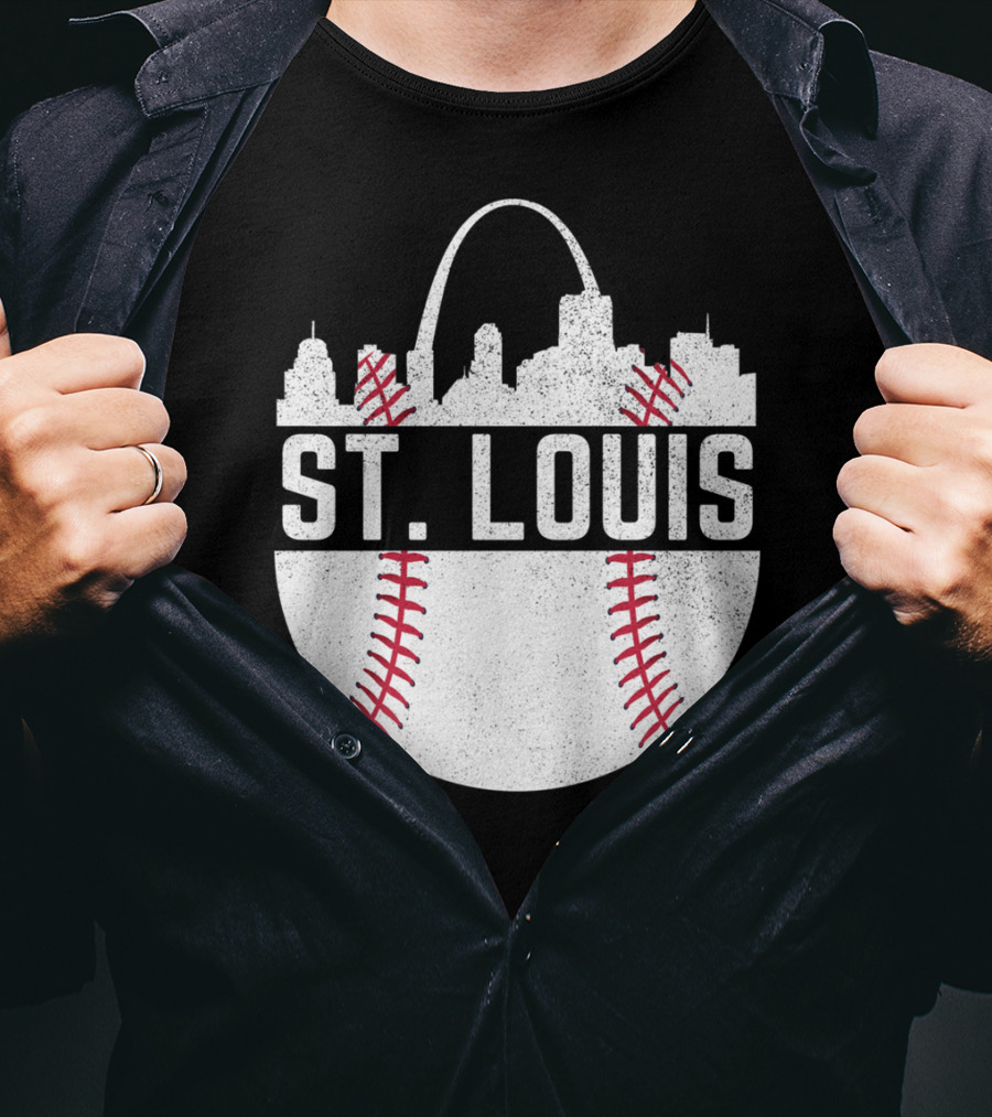 St Louis Baseball Skyline Arch T-Shirt