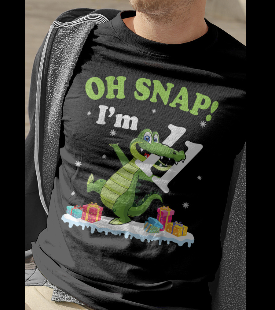 Oh Snap I'm Eleven Crocodile Snow Noel T-Shirt