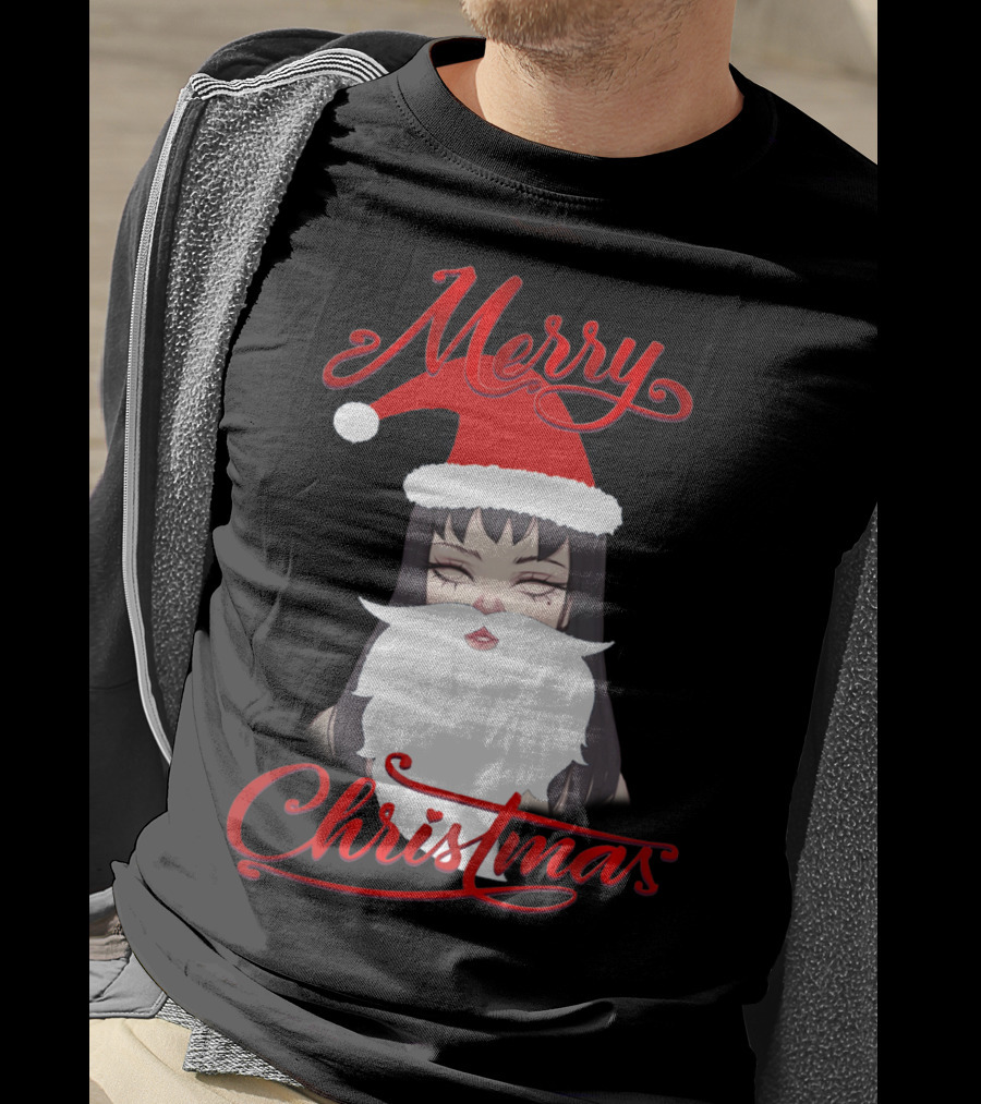 Merry Christmas Uzumaki Kirie Goshima Manga Santa Hat And Beard T-Shirt