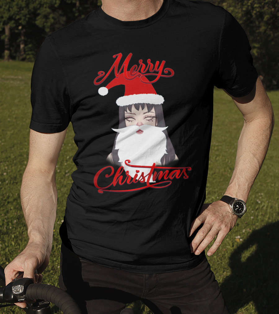 Merry Christmas Uzumaki Kirie Goshima Manga Santa Hat And Beard T-Shirt