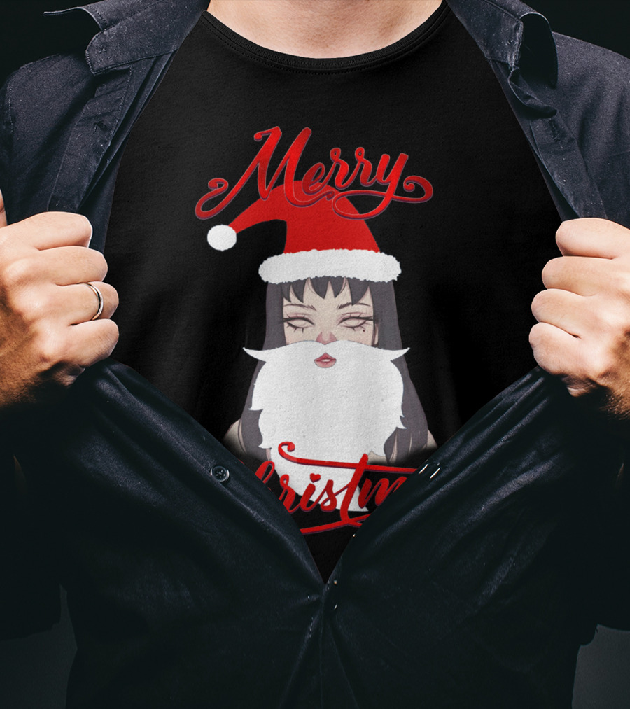 Merry Christmas Uzumaki Kirie Goshima Manga Santa Hat And Beard T-Shirt