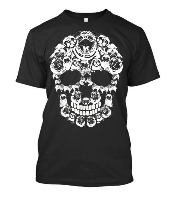 Pug Dog Skull Halloween T-Shirt